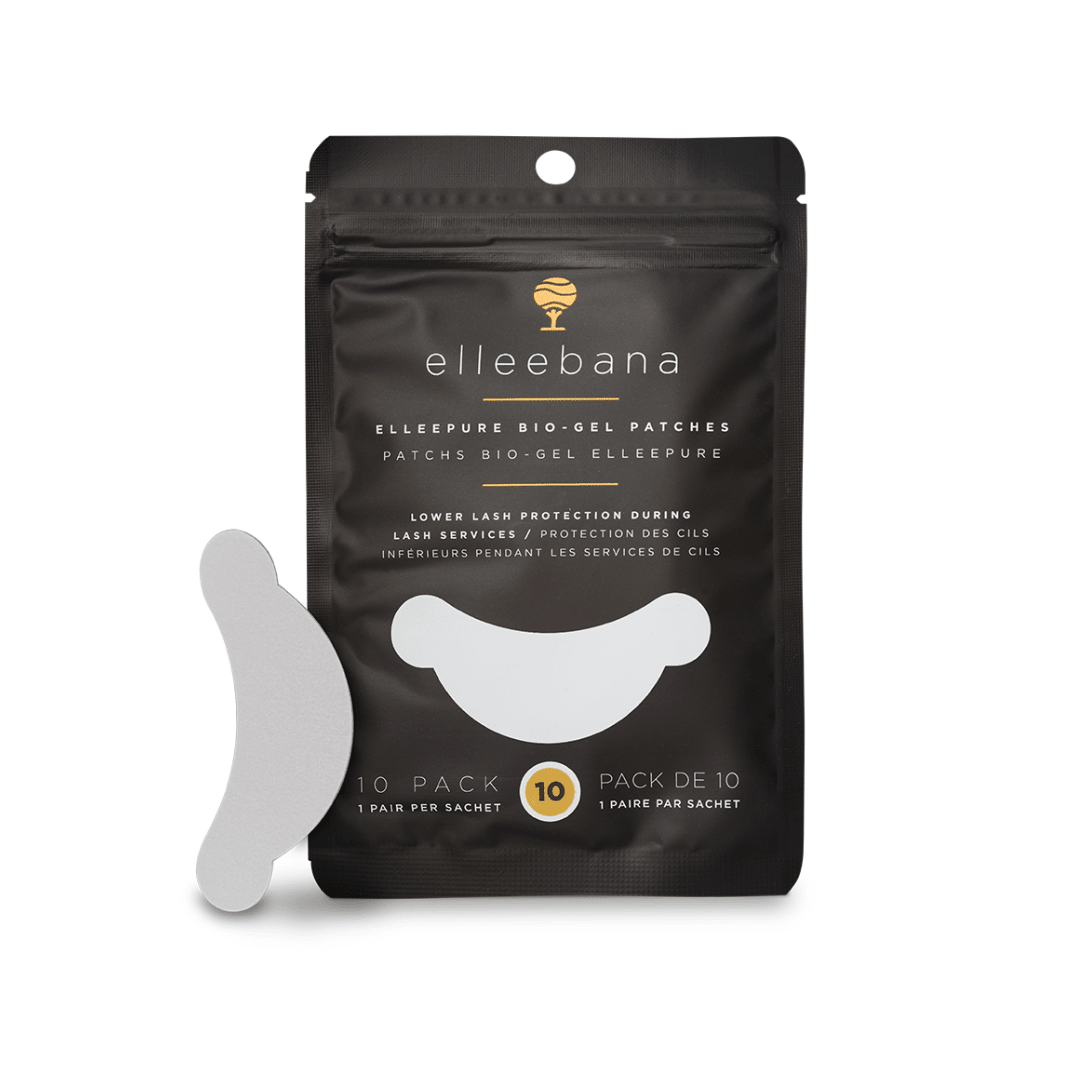 Pack of 10 ElleePURE hypoallergenic under-eye patches from Elleebana for professional lash lifts and lash extensions.