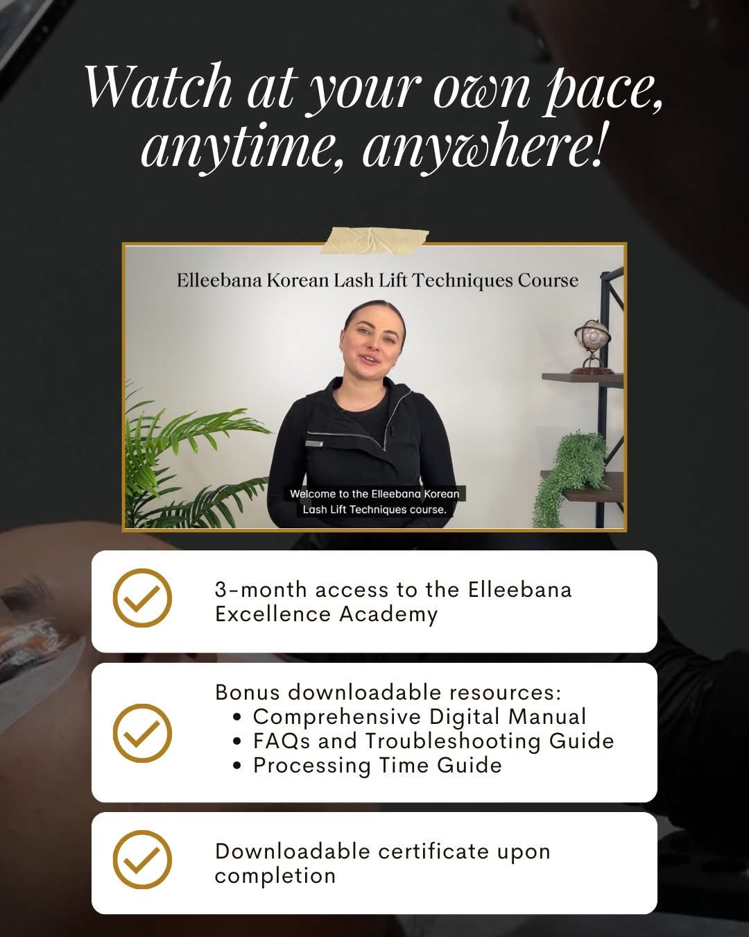 Online – Elleeplex Lash Lamination Conversion & Korean Lash Lift Techniques Bundle 