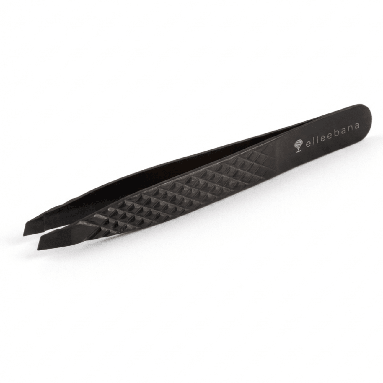 Elleebana Ellee-Brow precision tweezers with aligned tips for detailed eyebrow shaping.