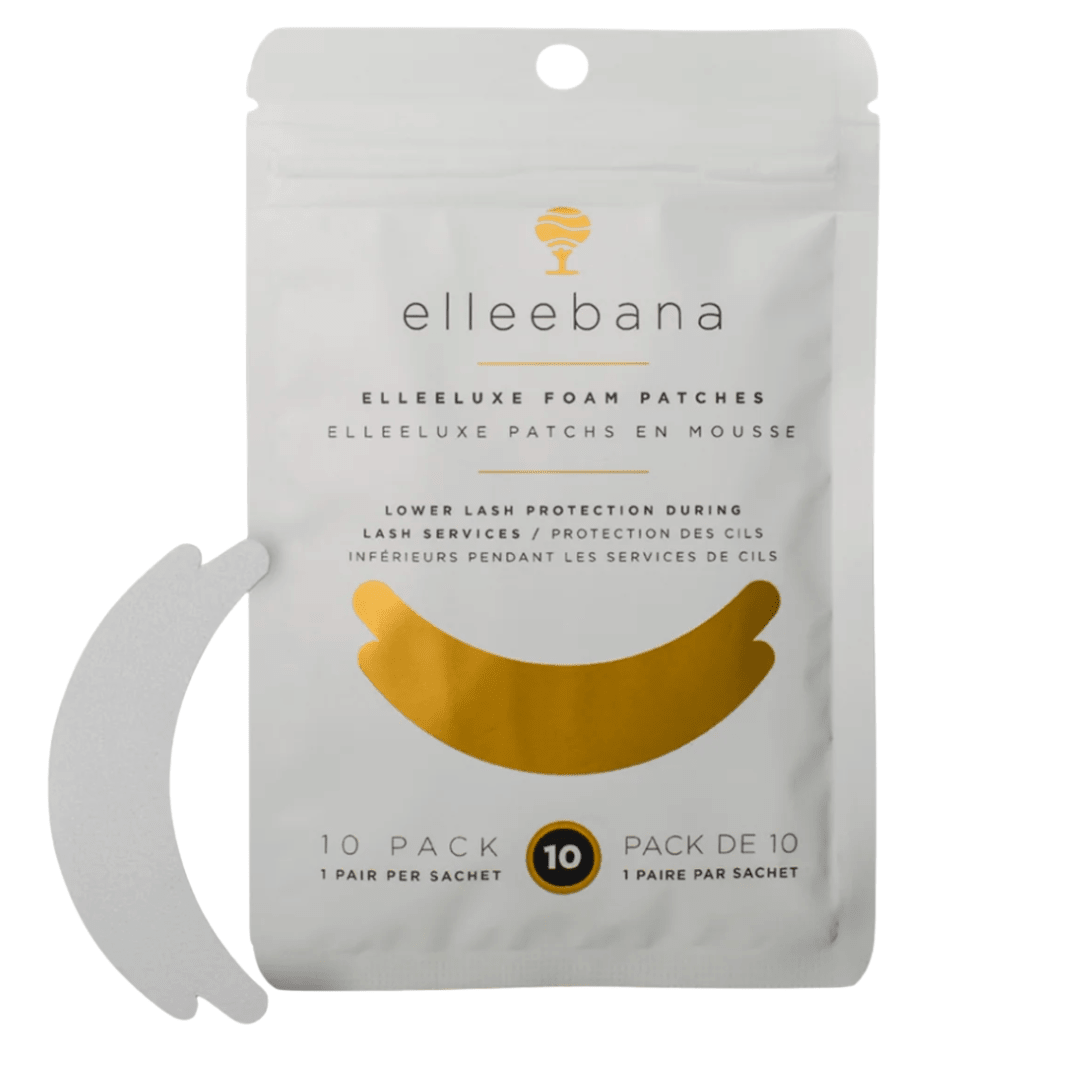 Elleebana Pack of 10 ElleeLUXE antibacterial micro foam under-eye patches for lash lifts and lash extensions.