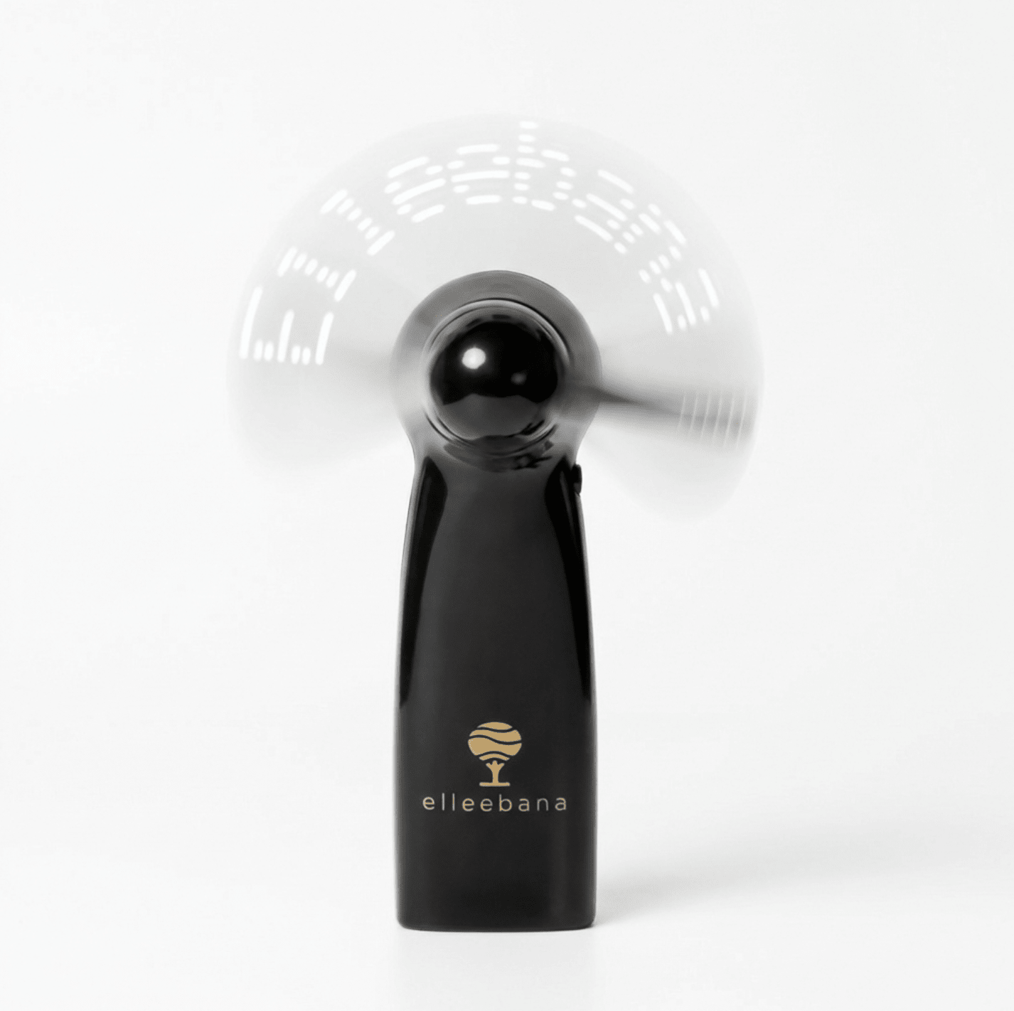 Elleebana LED fan with lit-up LED lettering designed for drying lashes and brows post-treatment.