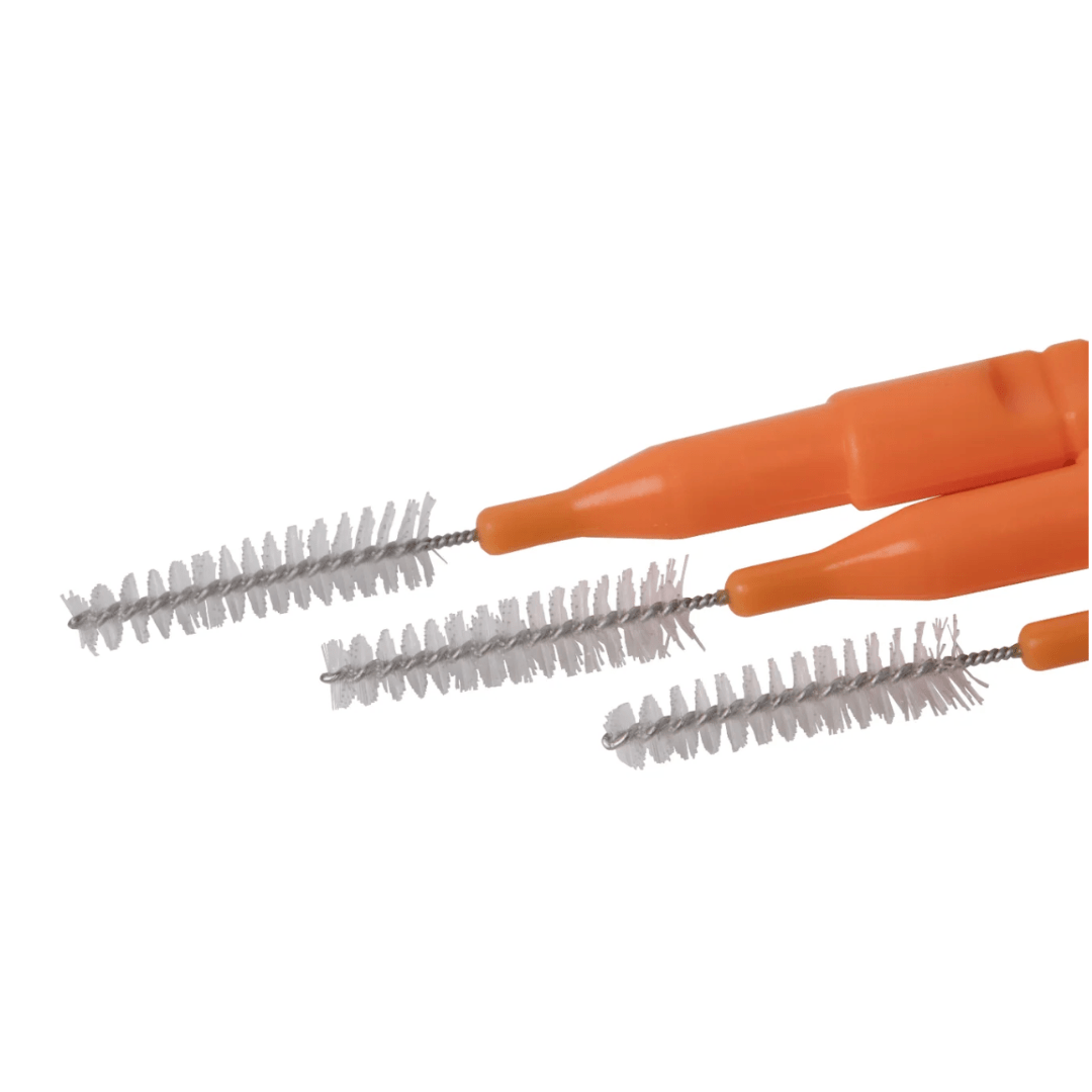 Close-up view of the fine brush tip on an Elleebana Wonder Wand designed for lash lift separation and brow lamination styling.