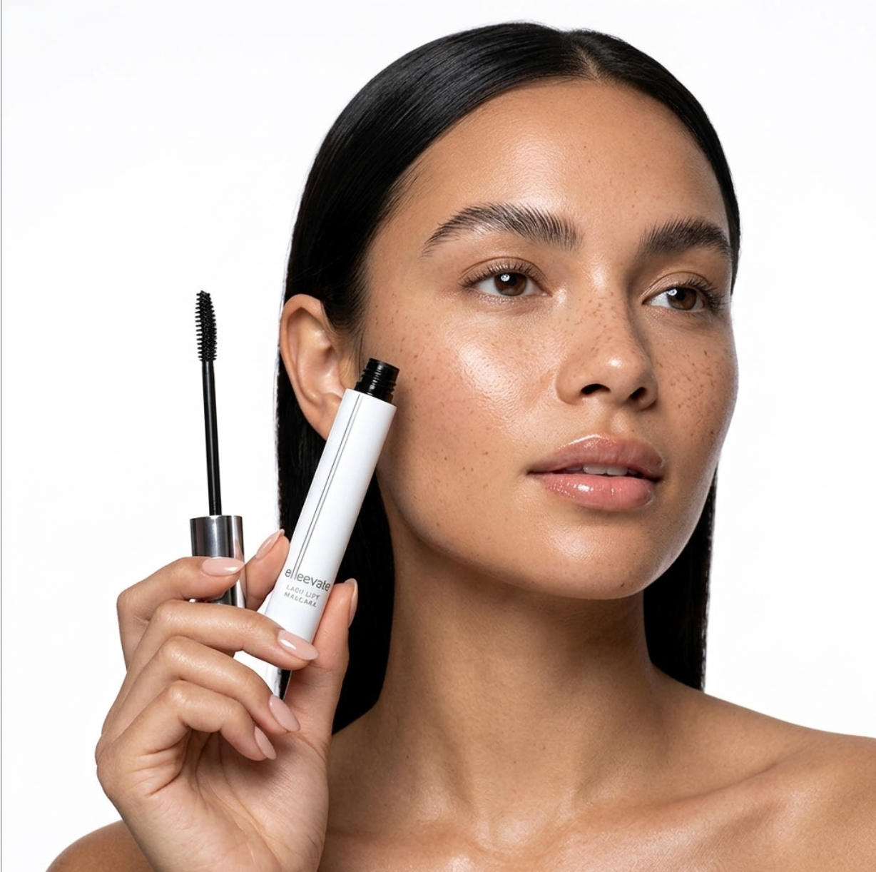 Elleevate Lash Lift Mascara 10ml tube with wand, formulated with Keratin, Biotin, and Arginine for post-lift lashes for lash lift aftercare..