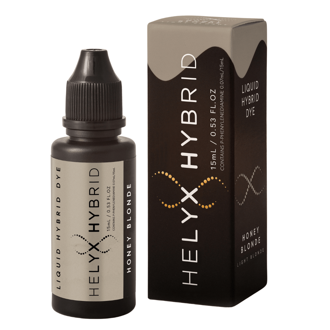 Full line-up of Helyx Hybrid Brow Stain tubes in seven versatile hair and skin tint shades.