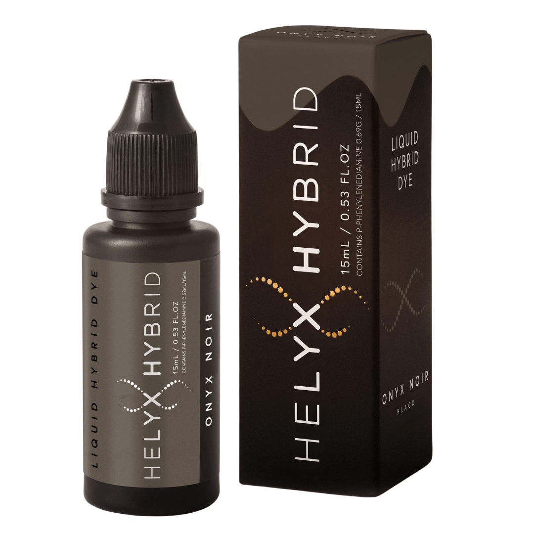 Full line-up of Helyx Hybrid Brow Stain tubes in seven versatile hair and skin tint shades.