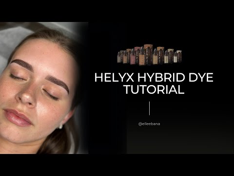 Full line-up of Helyx Hybrid Brow Stain tubes in seven versatile hair and skin tint shades.